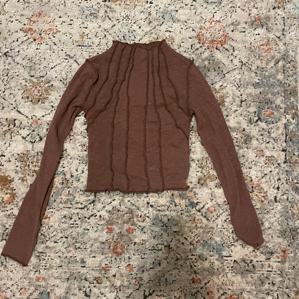 Urban Outfitters BDG brown semi-cropped long sleeve